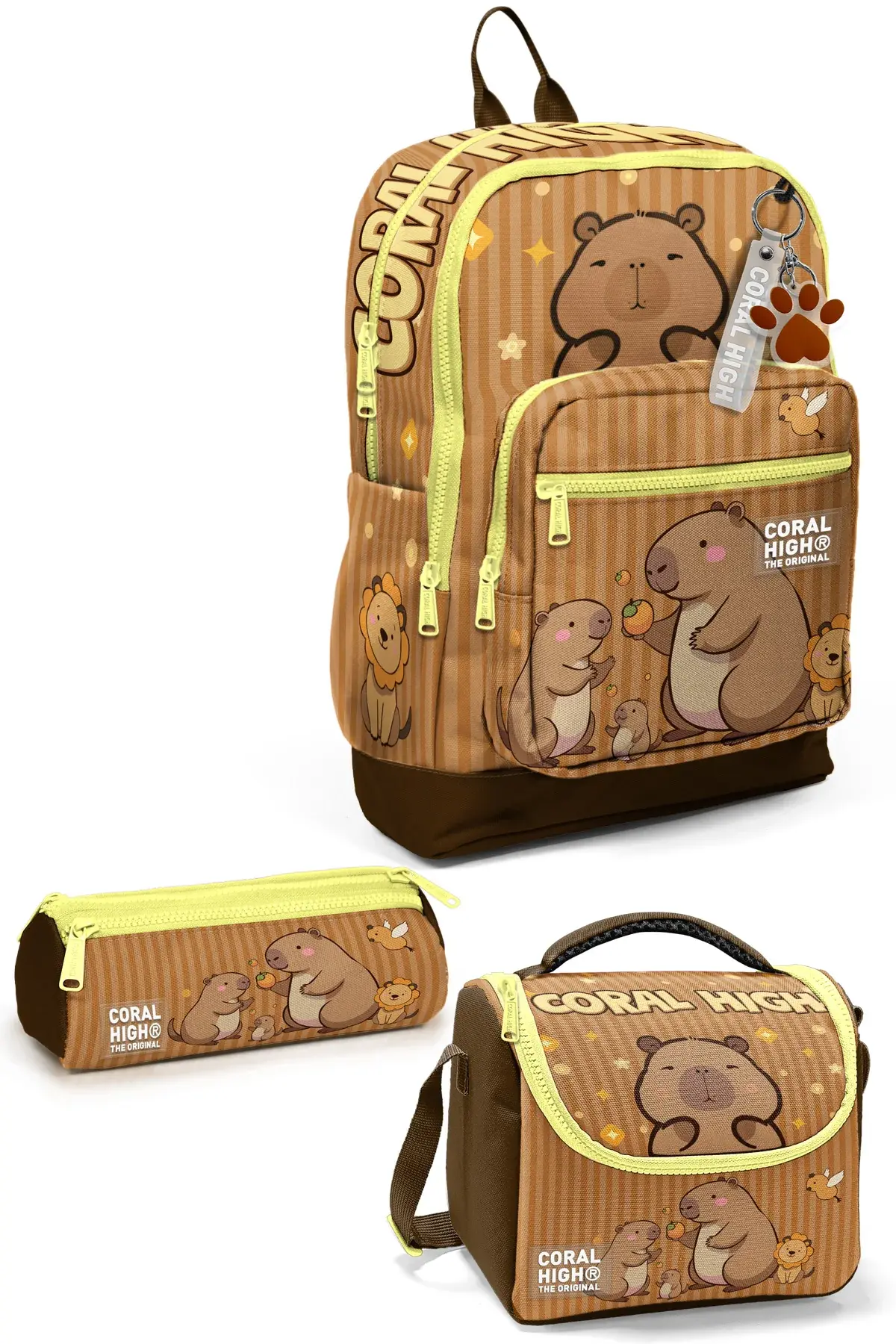 Coral High Kids Kapibara Desenli 3’lü Okul Çanta Seti SET0123783 Adet