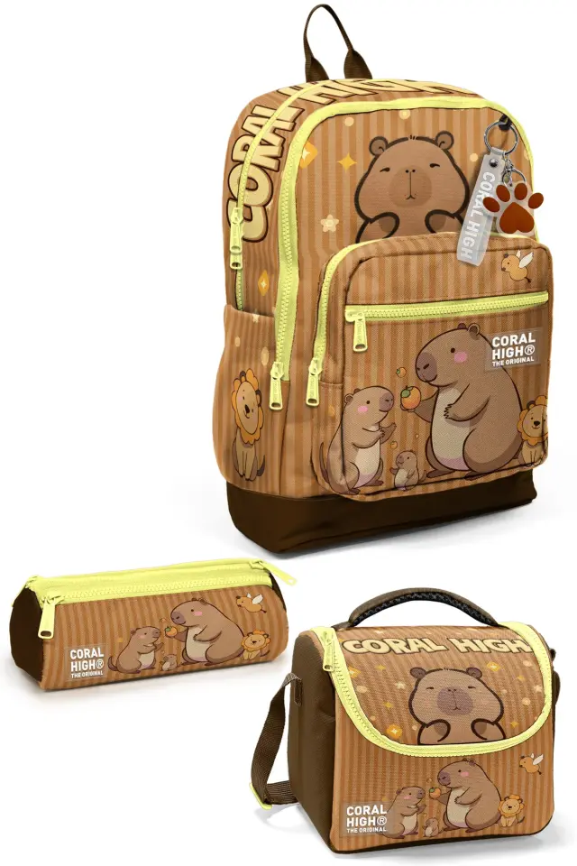 Coral High Kids Kapibara Desenli 3’lü Okul Çanta Seti SET0123783 Adet