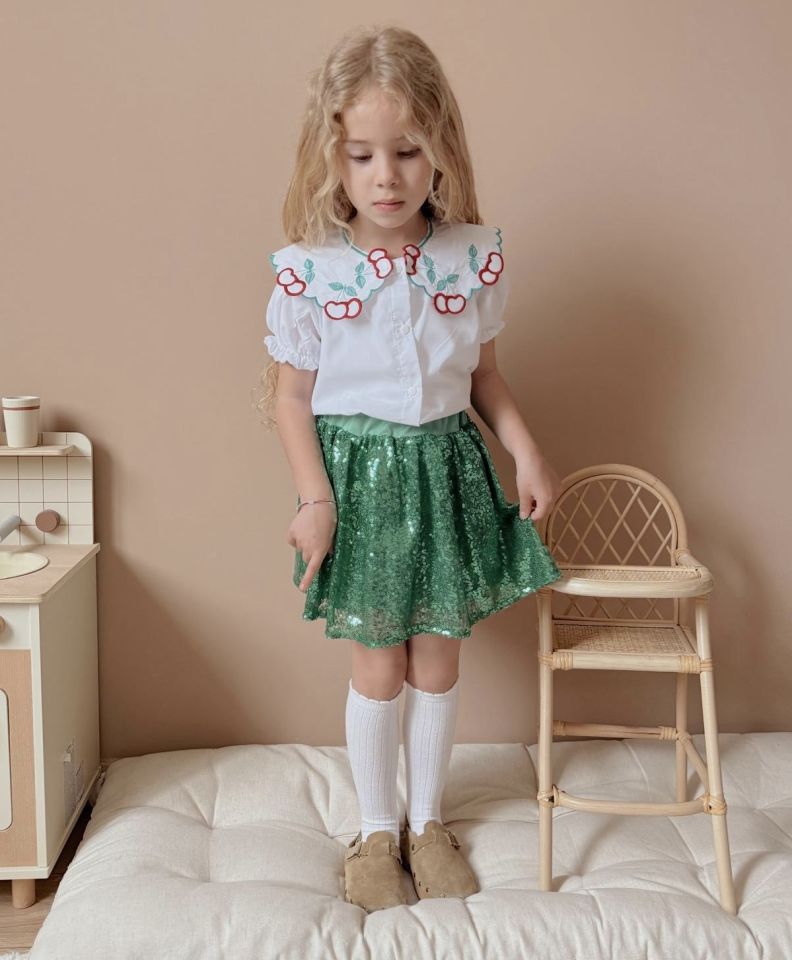Pull Payetli Yeşil Etekli Takım 9-10 YAŞ