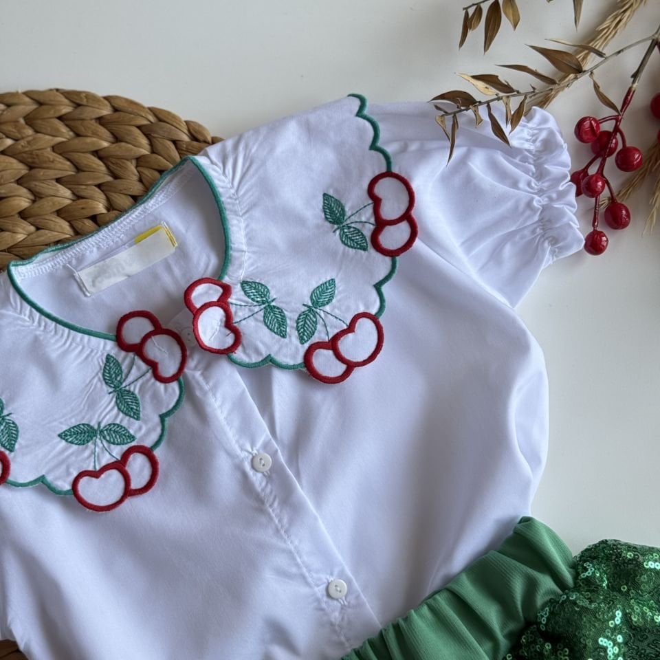Pull Payetli Yeşil Etekli Takım