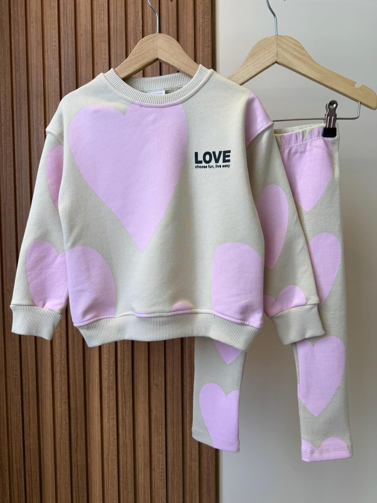 Kalp Detaylı Taytlı Takım 2-3 YAŞ