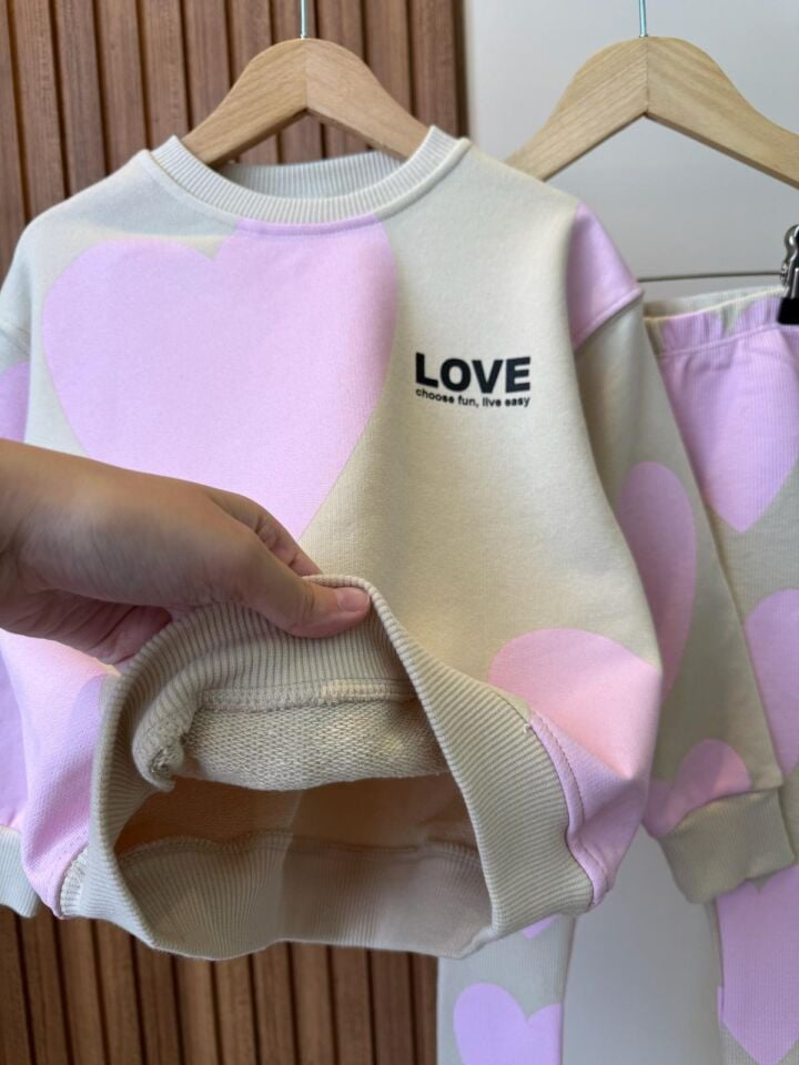 Kalp Detaylı Taytlı Takım 2-3 YAŞ