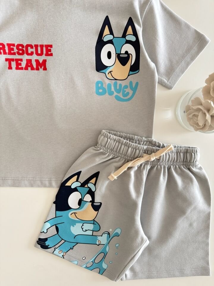 Bluey Baskılı Gri Takım 5-6 YAŞ