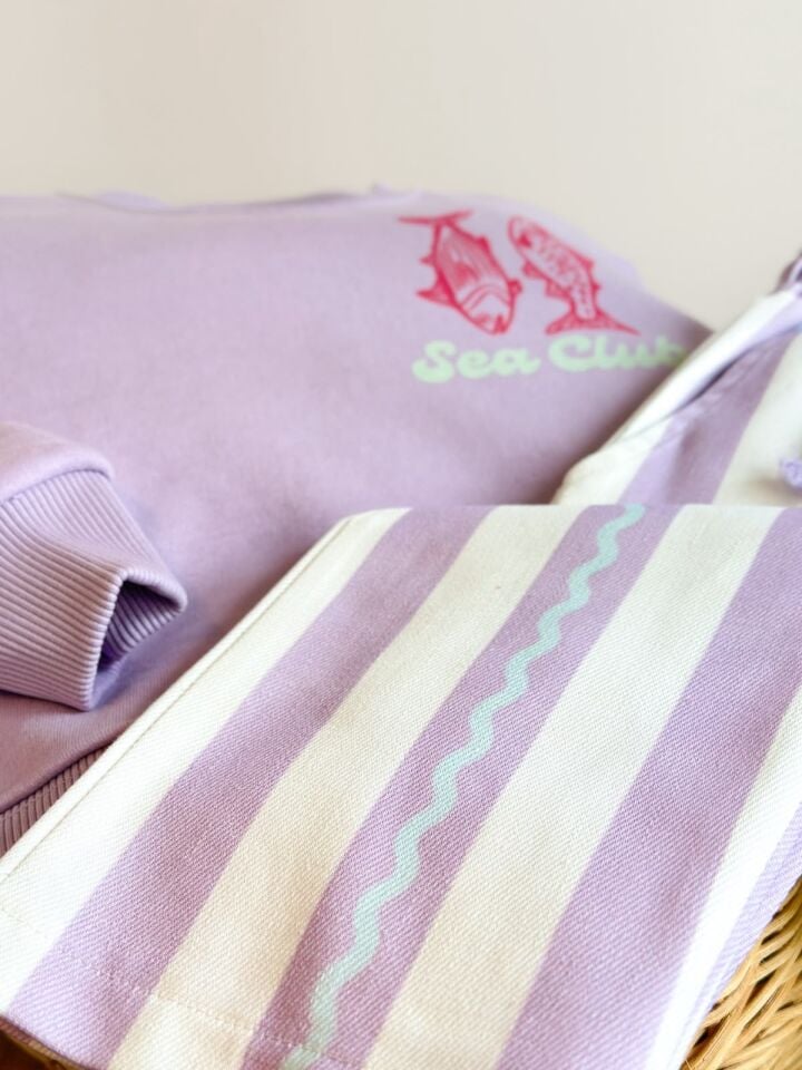 Gabardin Pantolonlu Lila Takım 5-6 YAŞ