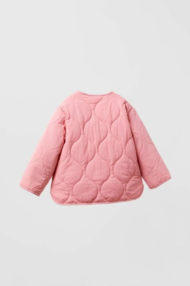 Pembe Çıtçıt Düğmeli Pembe Mont