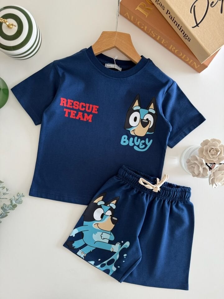 Bluey Baskılı Lacivert Takım 3-4 YAŞ