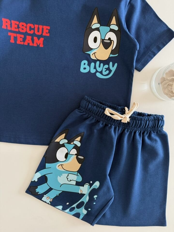 Bluey Baskılı Lacivert Takım 3-4 YAŞ