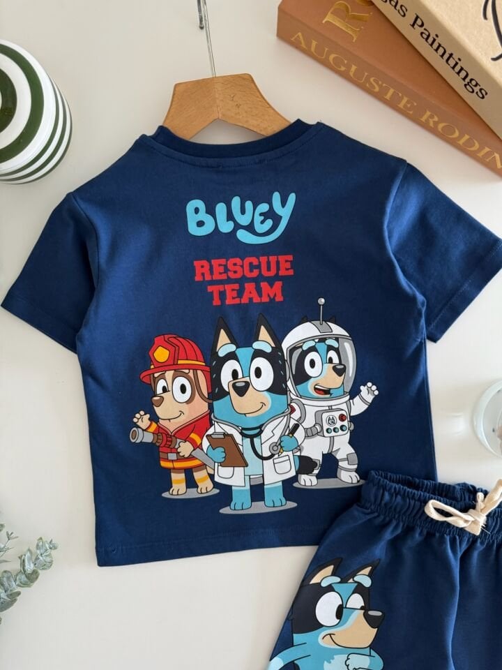 Bluey Baskılı Lacivert Takım 3-4 YAŞ