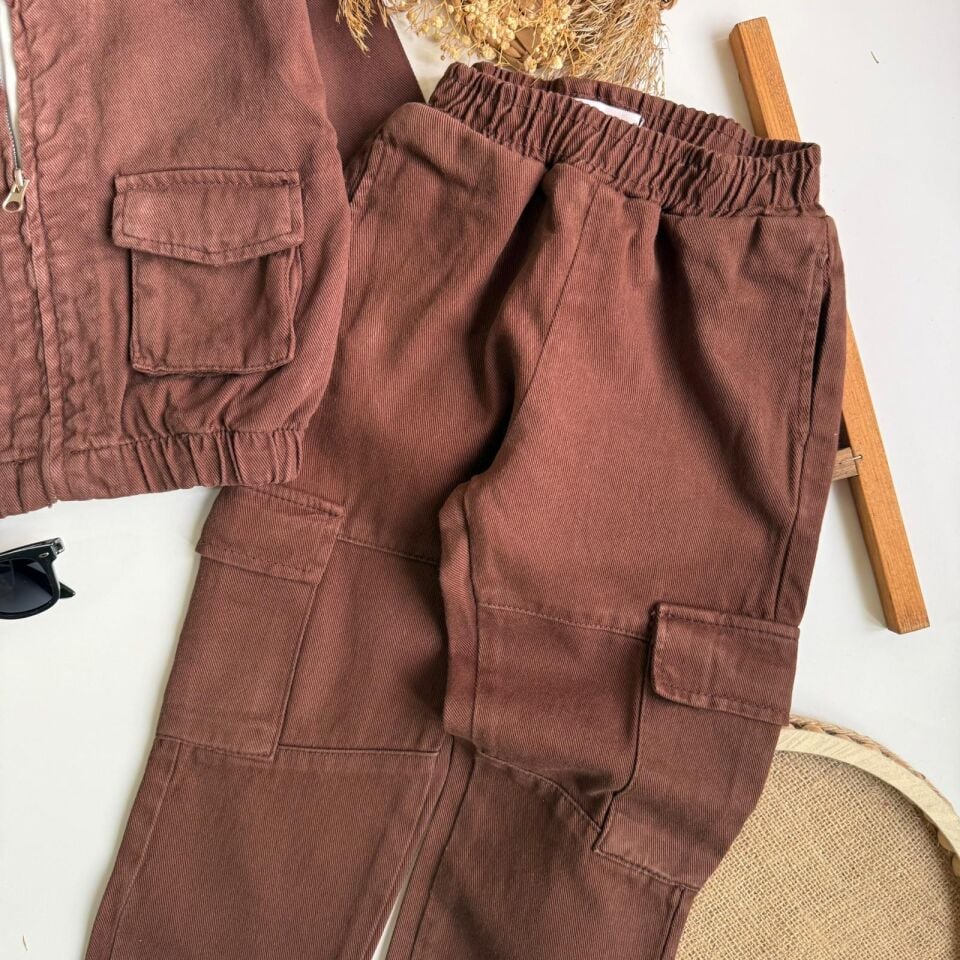 Kahve 3'Lü Kargo Çepli Takım 9-10 YAŞ