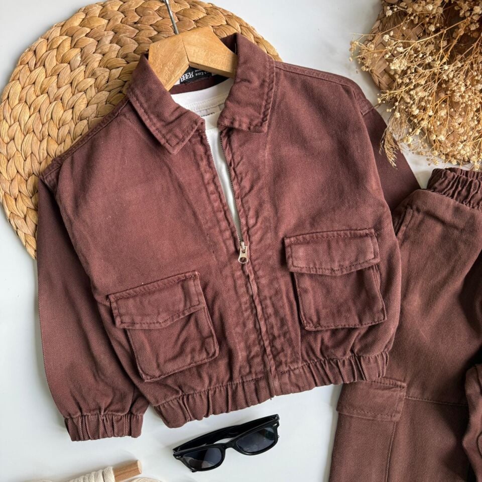 Kahve 3'Lü Kargo Çepli Takım 9-10 YAŞ