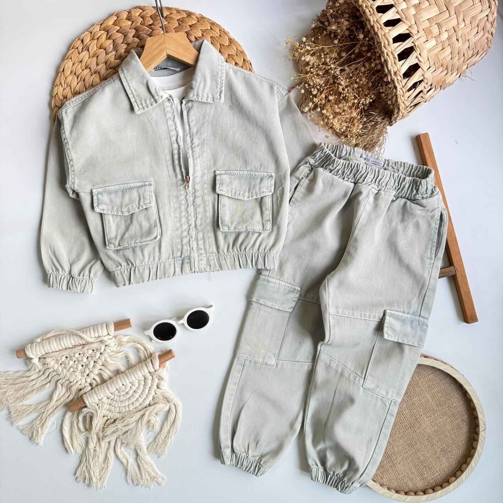 Gri 3'Lü Kargo Çepli Takım 9-10 YAŞ