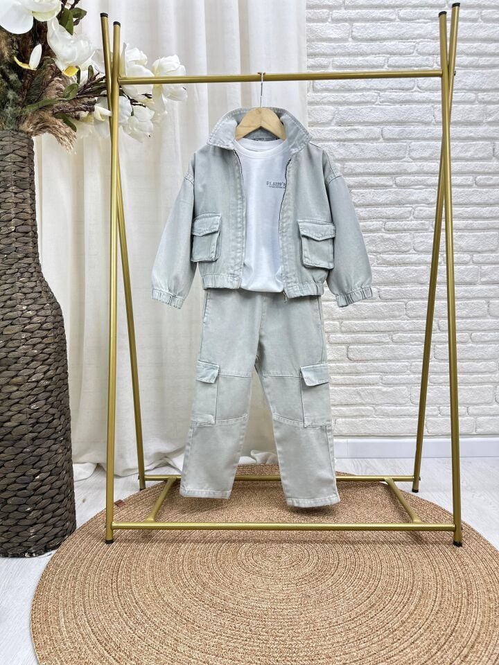 Gri 3'Lü Kargo Çepli Takım 9-10 YAŞ