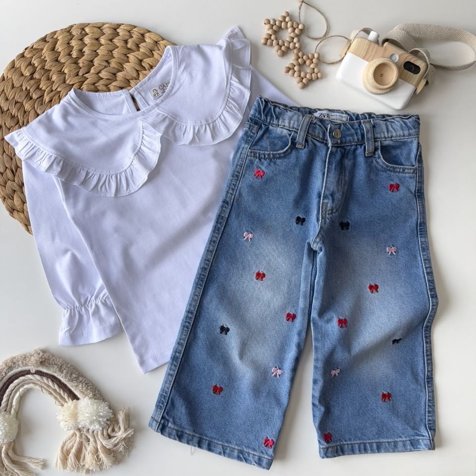 Fiyonklu Denim Jean
