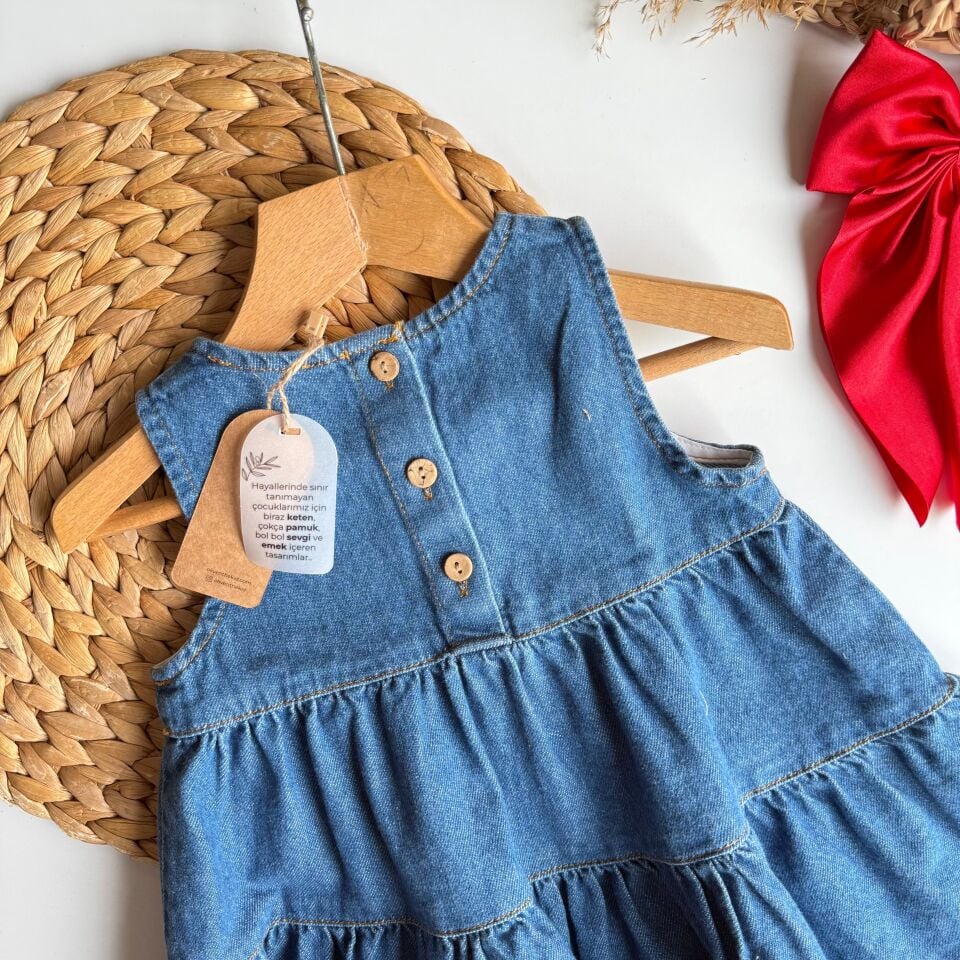 Denim Salaş Kesim Elbise 5-6 YAŞ