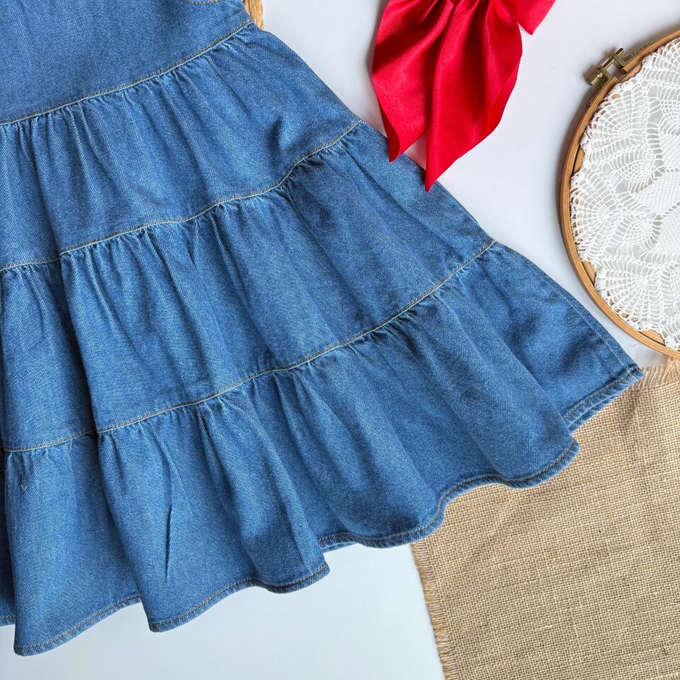 Denim Salaş Kesim Elbise 5-6 YAŞ