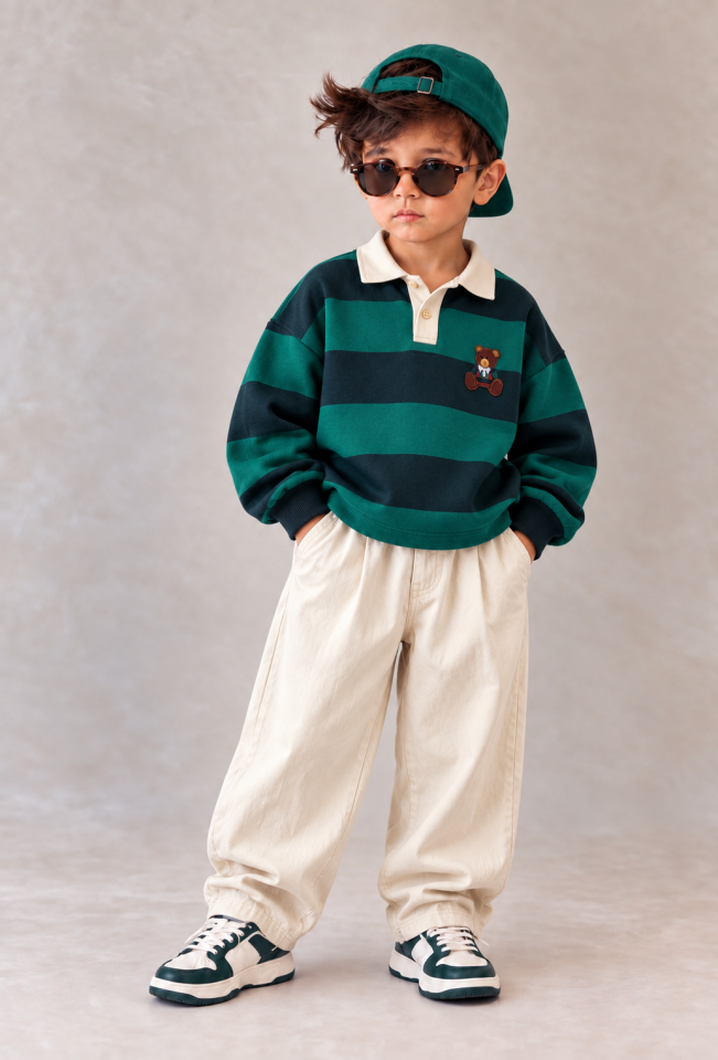 Çizgili Bear Sweat 6-7 YAŞ