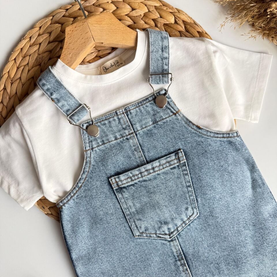 Denim Şort Salopet