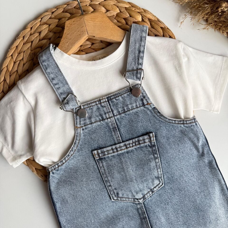 Denim Şort Salopet