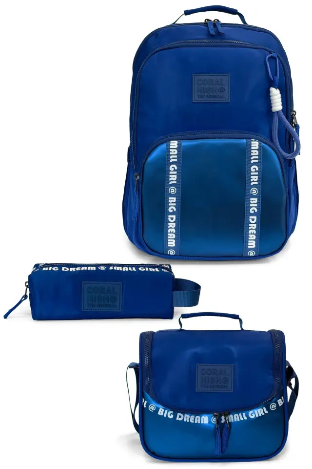 Coral High Mavi 3'lü Okul Çanta Seti SET0124413 Adet