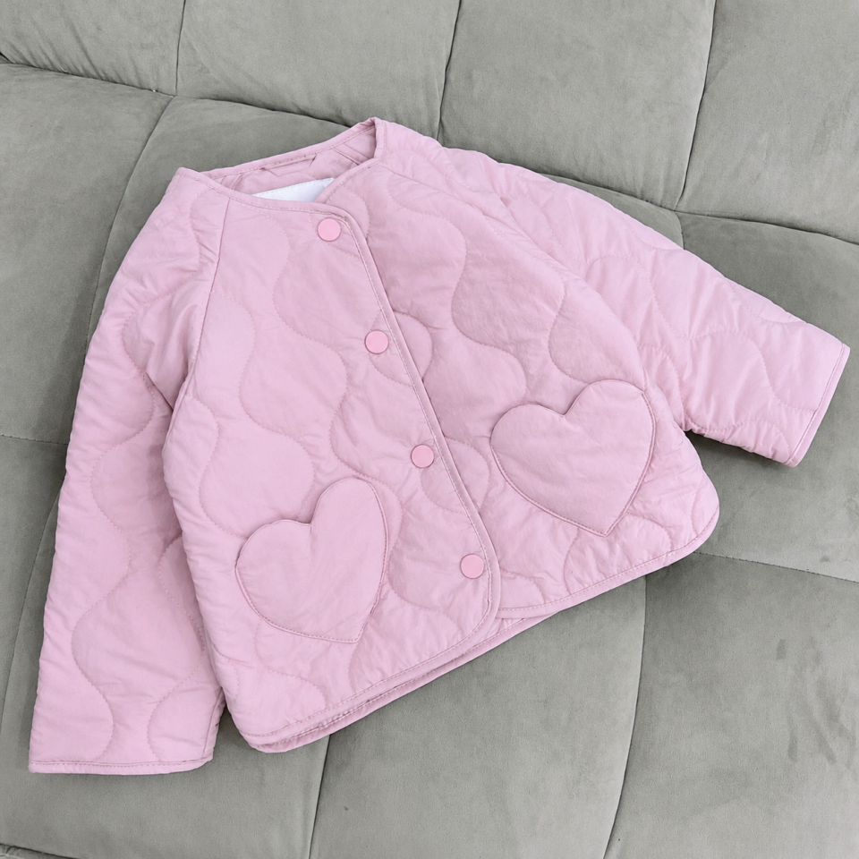 Kapitone Kalpli Pembe Ceket 6-7 YAŞ