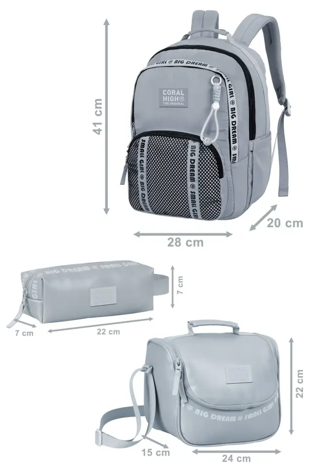Coral High Su Yeşili 3'lü Okul Çanta Seti SET0124412 Adet