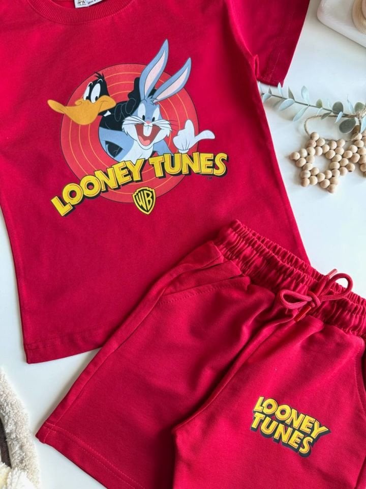 Looney Kırmızı Baskılı Takım