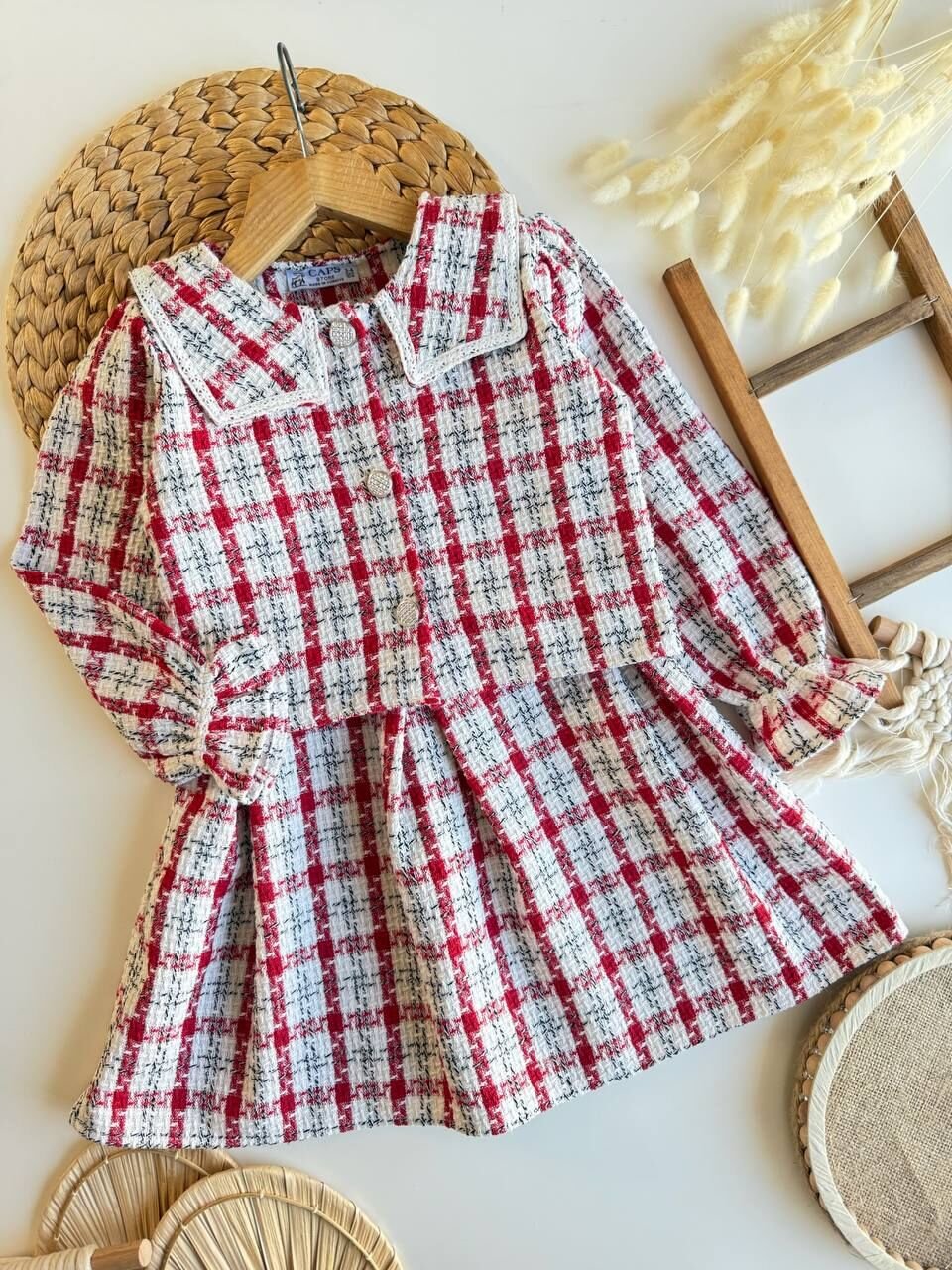 Ceket-Jile Ekose Elbise 9-10 YAŞ