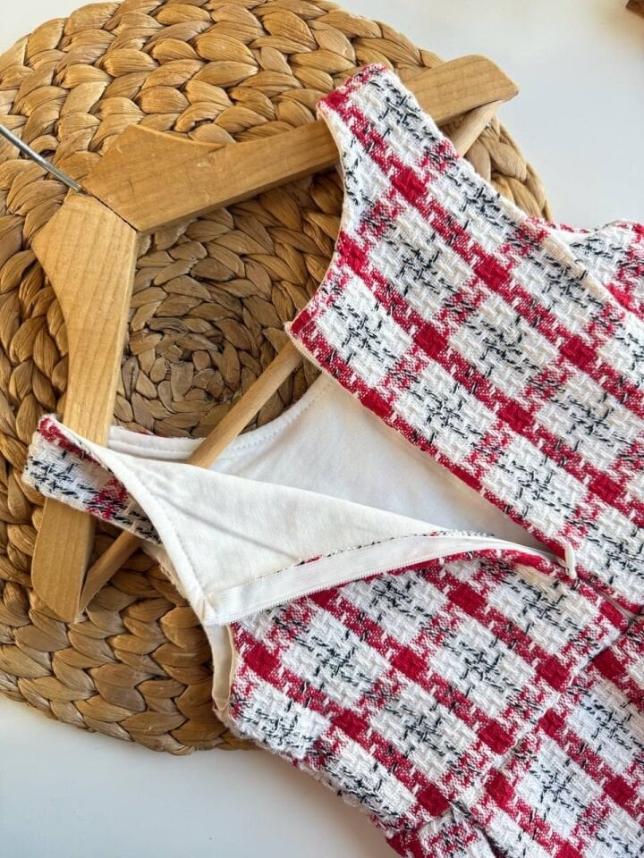 Ceket-Jile Ekose Elbise 9-10 YAŞ