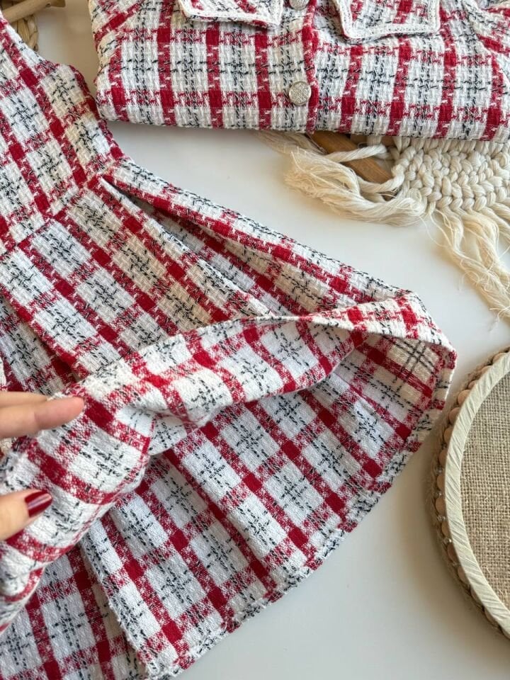 Ceket-Jile Ekose Elbise 9-10 YAŞ