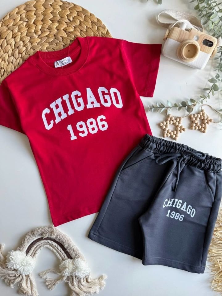 Chicago Kırmızı Baskılı Takım