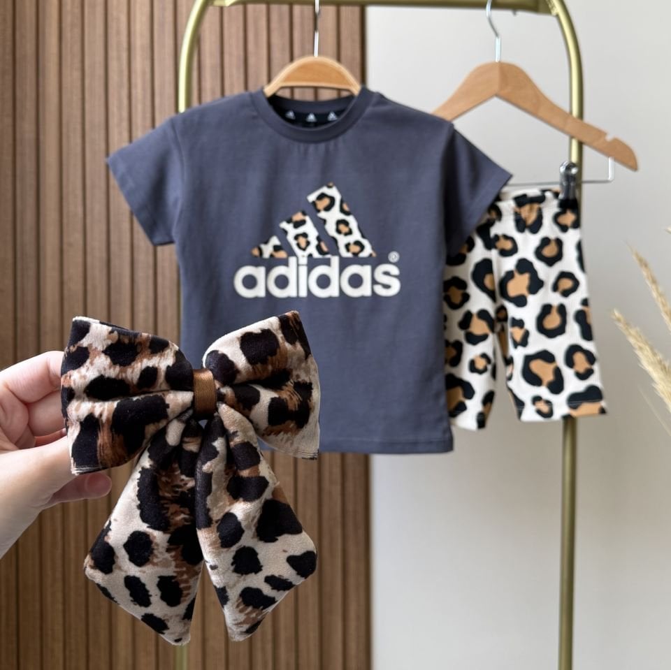 Leopar Basklı Biker Taytlı Mrka Takım