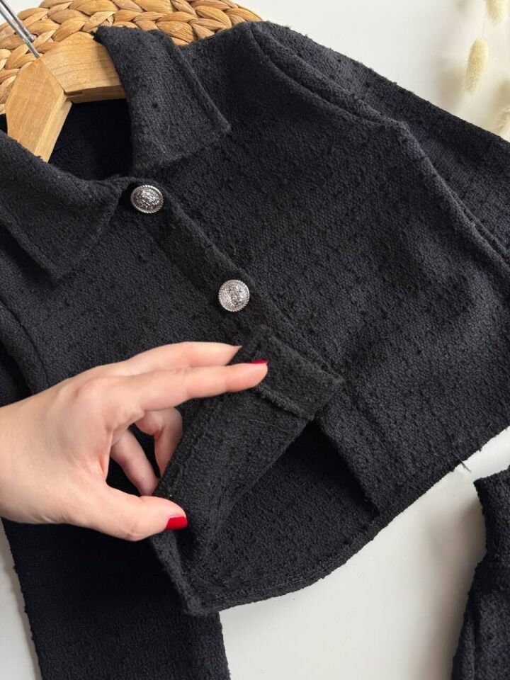 Siyah Tüvit Ceketli Takım 9-10 YAŞ