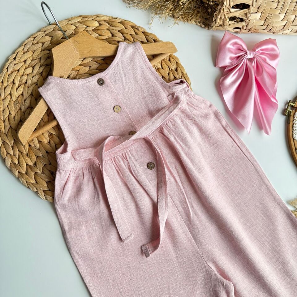 %100 Keten Bermuda Salopet 6-7 YAŞ