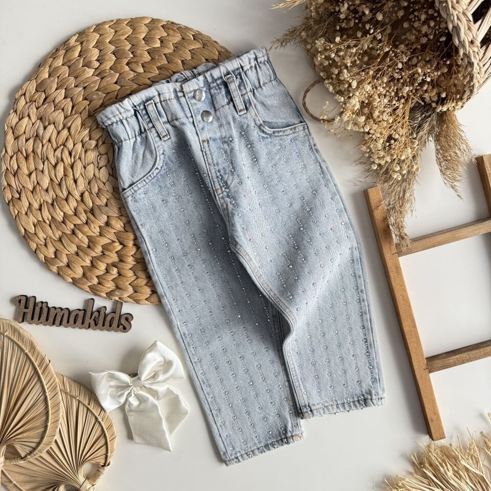 Taşlı Denim Jean