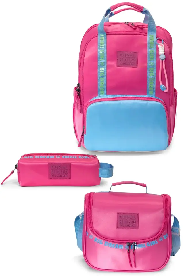 Coral High Pembe Mavi 3'lü Okul Çanta Seti SET0124416 Adet