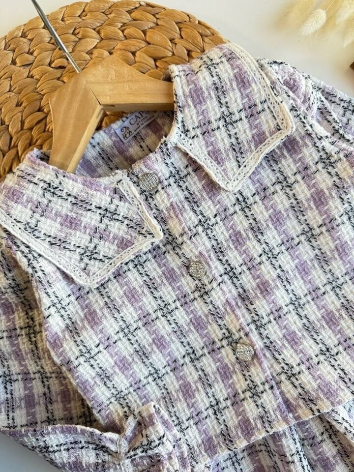 Ceket-Jile Ekose Elbise 9-10 YAŞ