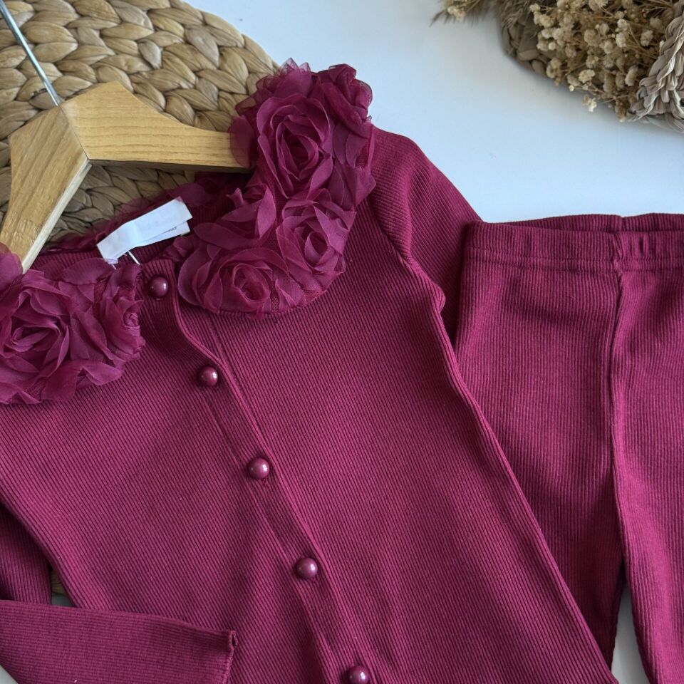 Özel Seri Bordo Güllü Takım 3-4 YAŞ