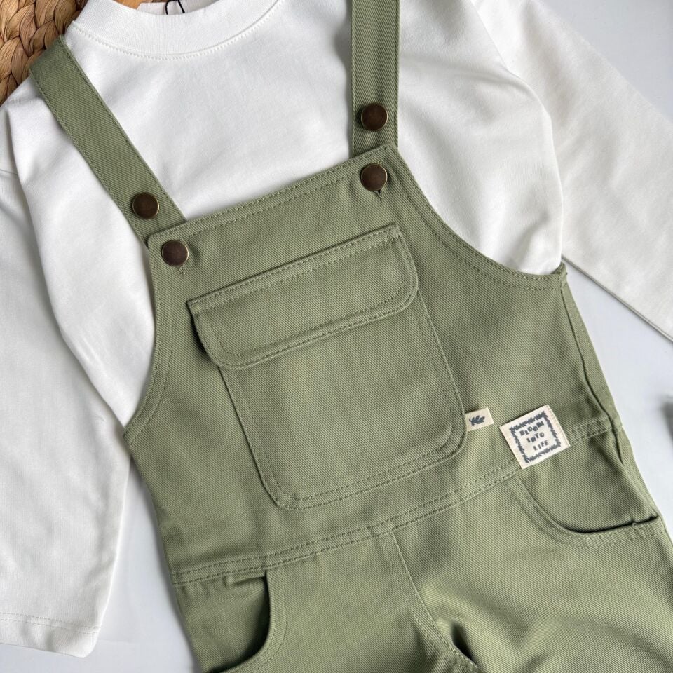 Gabardin Yeşil Salopet 4-5 YAŞ