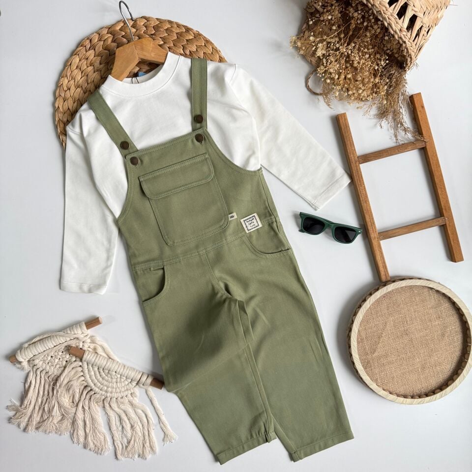 Gabardin Yeşil Salopet 4-5 YAŞ
