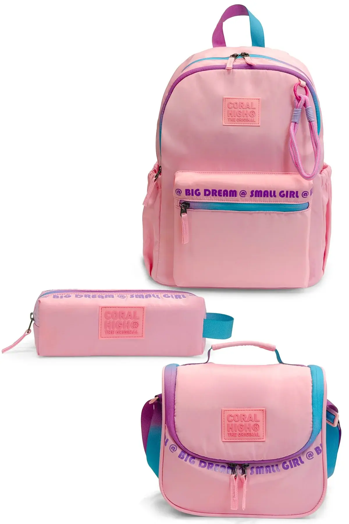 Coral High Pembe 3'lü Okul Çanta Seti SET0124424 Adet