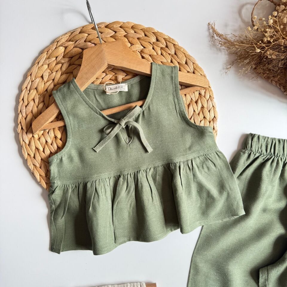 Haki Keten Nakışlı Takım 6-7 YAŞ