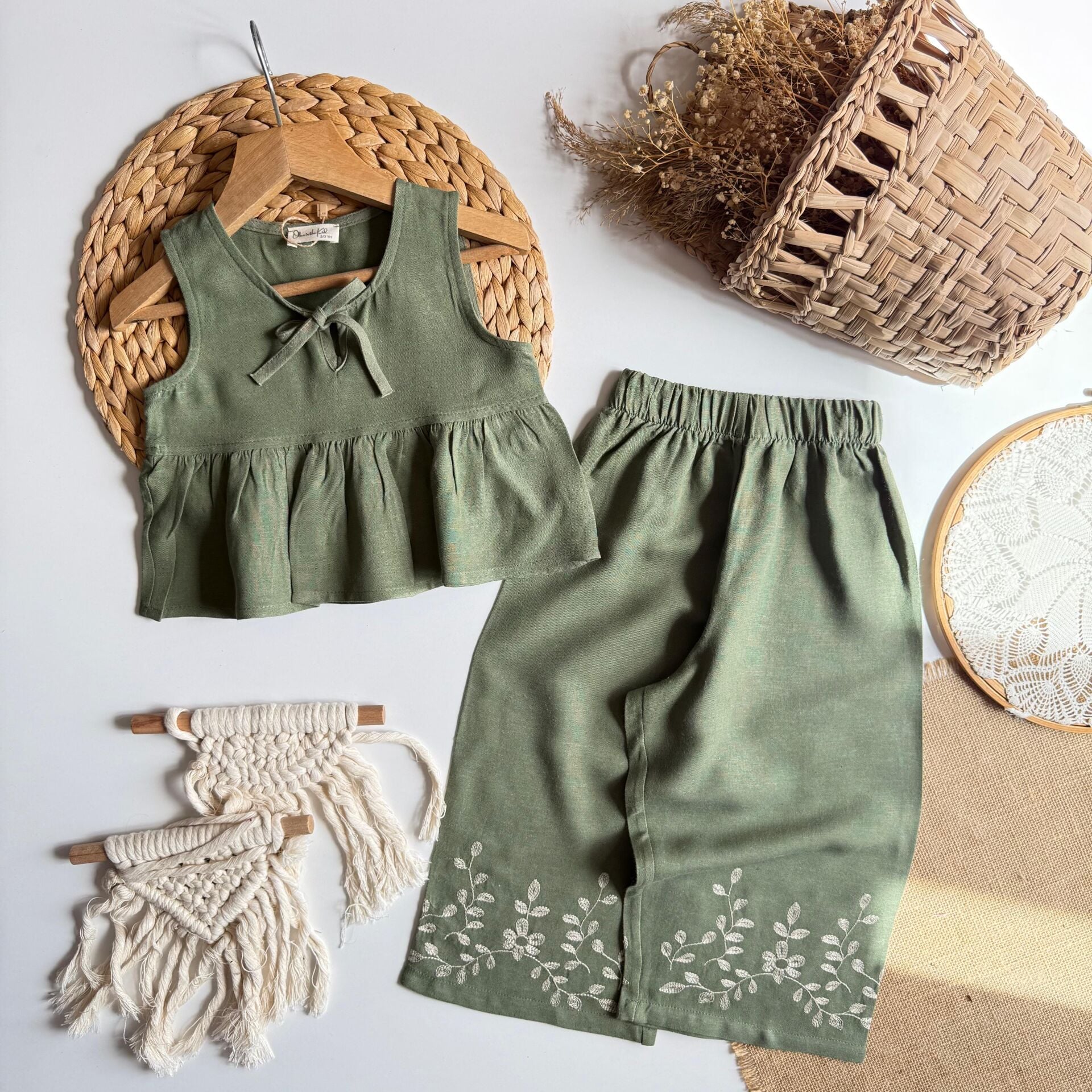 Haki Keten Nakışlı Takım 6-7 YAŞ