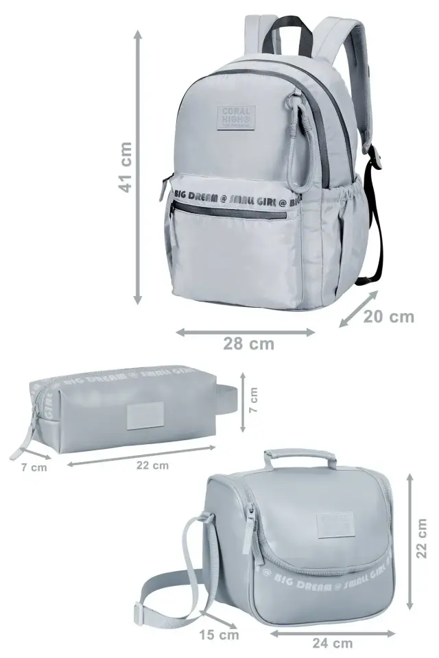 Coral High Su Yeşili 3'lü Okul Çanta Seti SET0124427 Adet