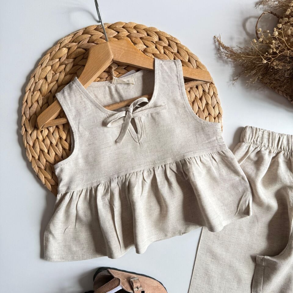 Krem Keten Nakışlı Takım 6-7 YAŞ