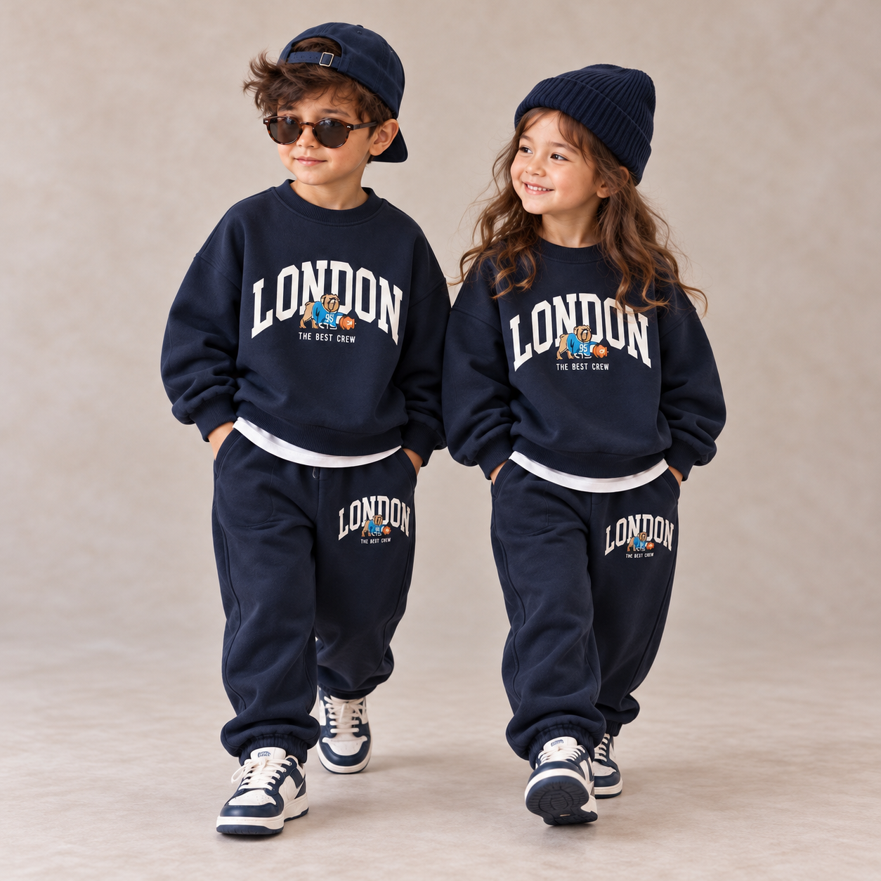 London Baskılı Lacivert Takım 9-10 YAŞ