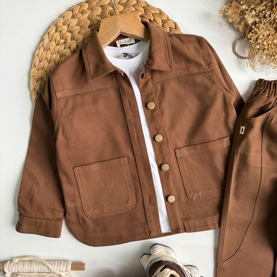 Gabardin Kahve Ceketli Takım 6-7 YAŞ