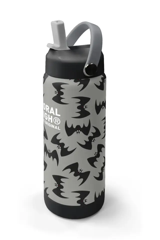 Coral High Gri Siyah Yarasa Desenli Katlanır Ağızlıklı Çelik Termos 650 ml 38326 Adet