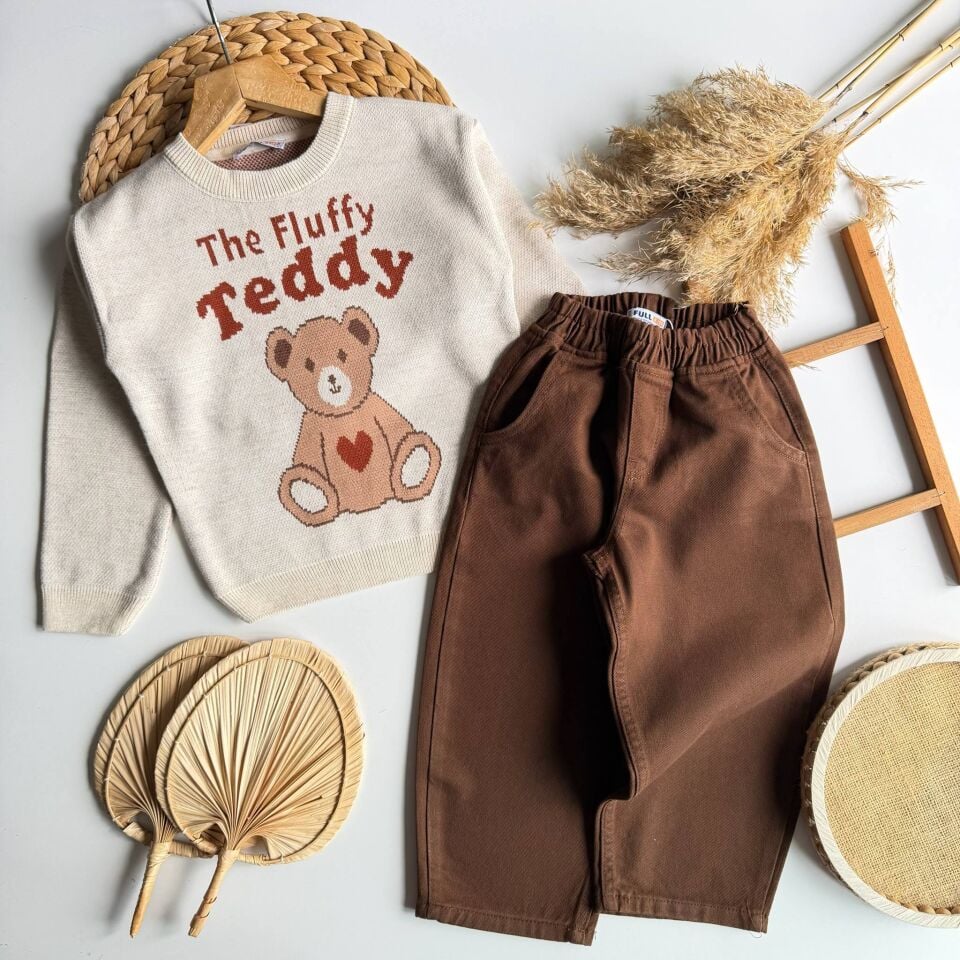 Triko Bear Baskılı Takım 7-8 YAŞ