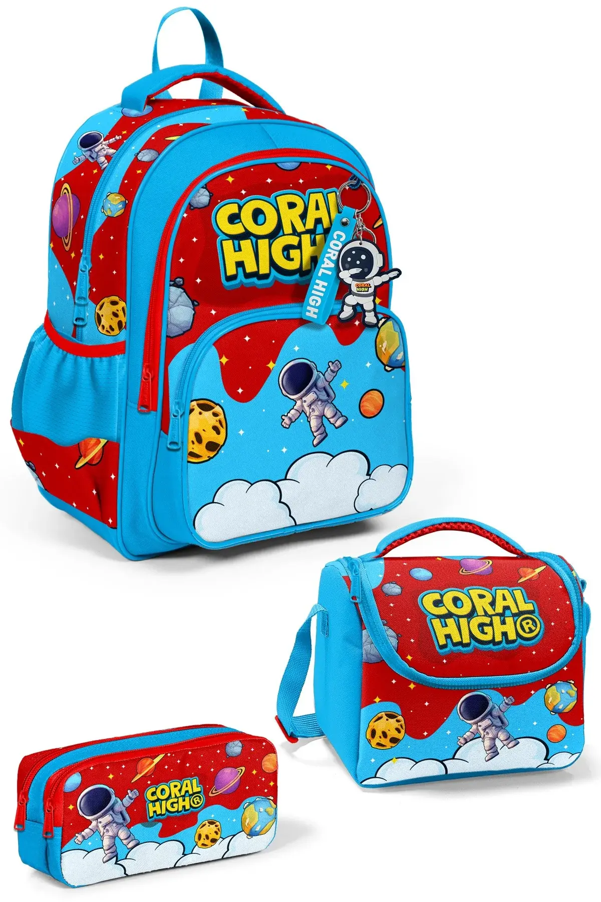 Coral High Kids Astronot Uzay Desenli 3'lü Okul Çanta Seti SET0133245 Adet