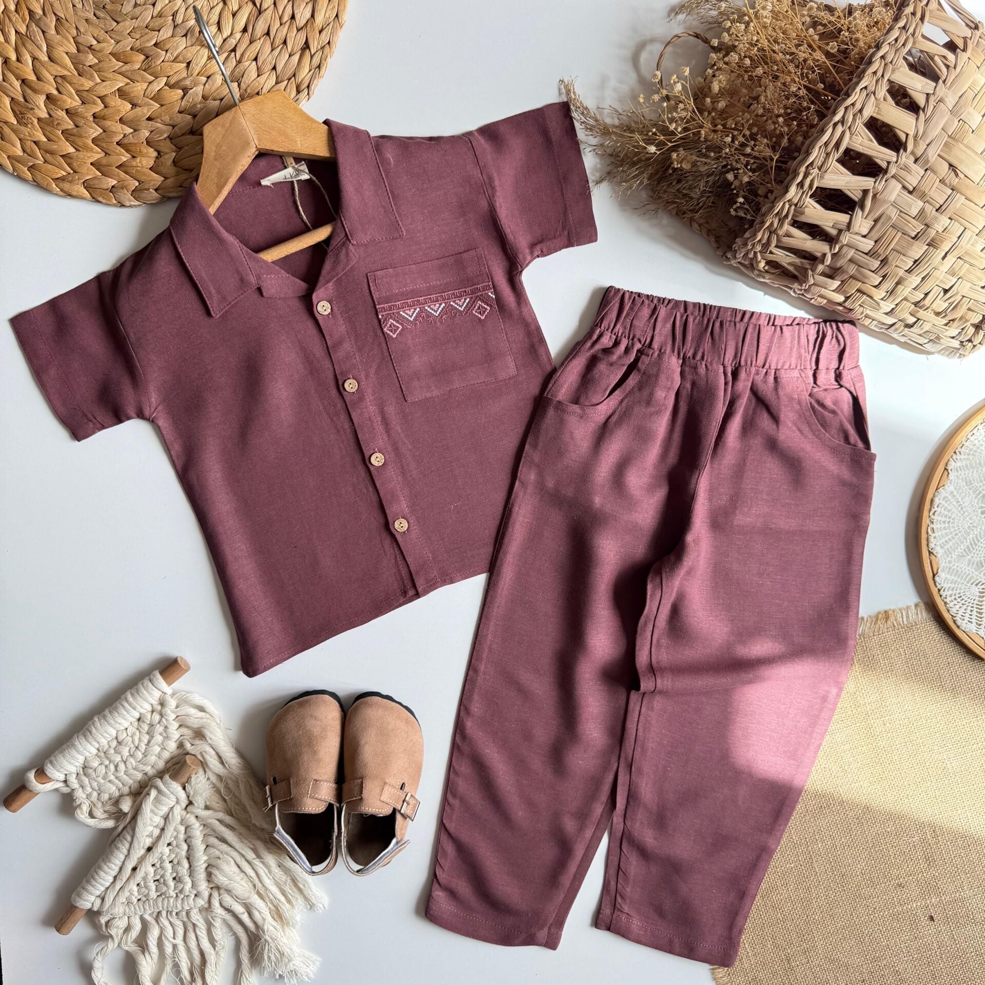 Mürdüm Keten Nakışlı Takım 6-7 YAŞ